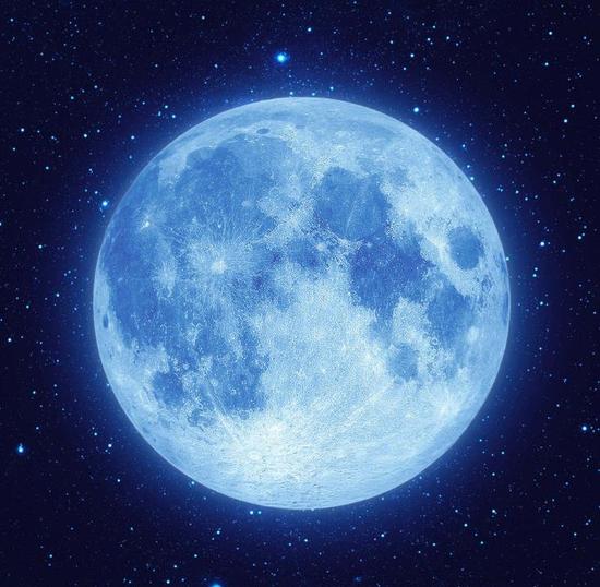蓝月亮并非指蓝色的月亮，而是在同一个月出现的第二次满月